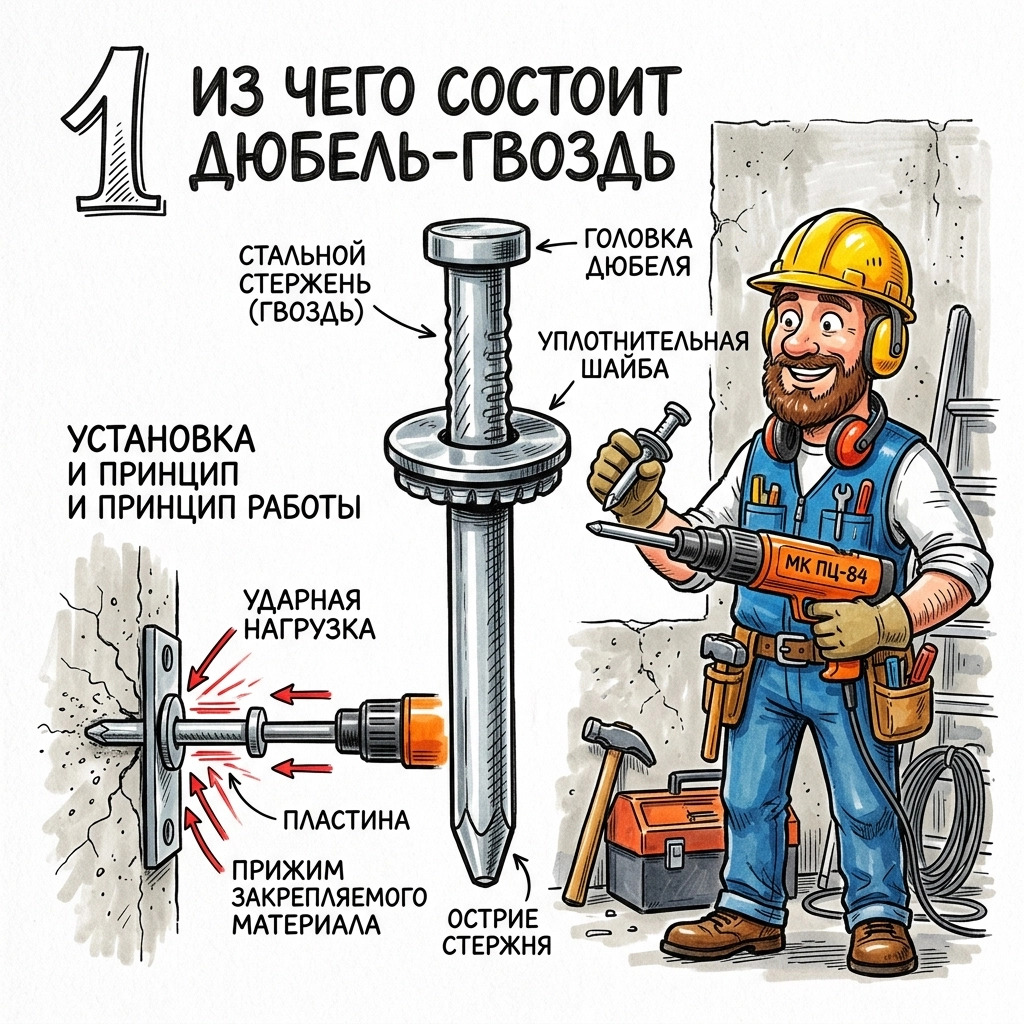 из чего состоит дюбель-гвоздь