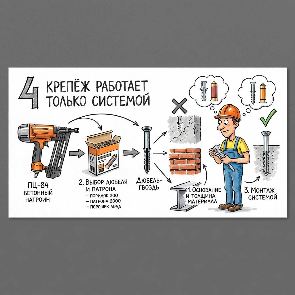крепеж работает только системой