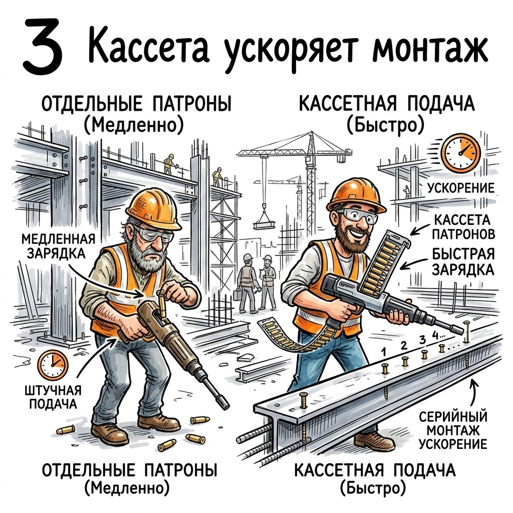 кассета ускоряет монтаж