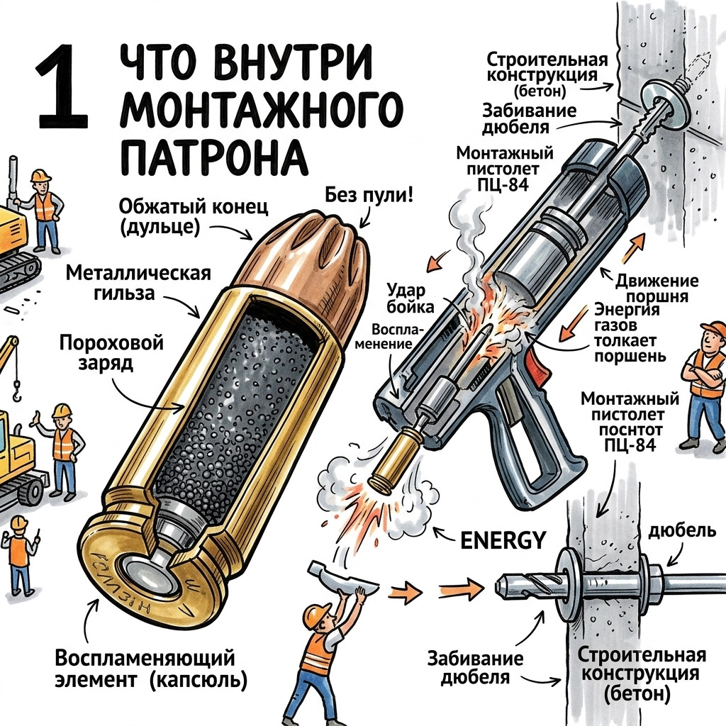 что внутри монтажного патрона